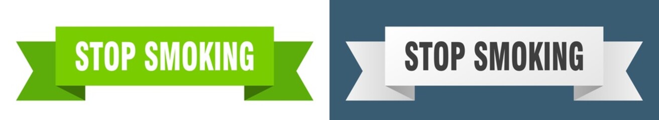 stop smoking ribbon. stop smoking isolated paper sign. banner