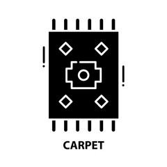 carpet icon, black vector sign with editable strokes, concept illustration