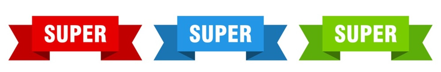 super ribbon. super isolated paper sign. banner