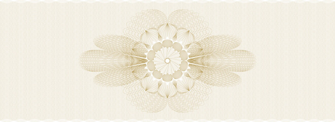 Abstract brown rosette. Guilloche mesh