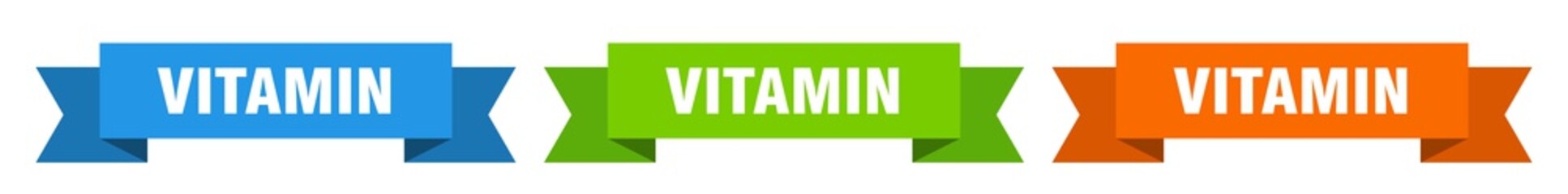 vitamin ribbon. vitamin isolated paper sign. banner