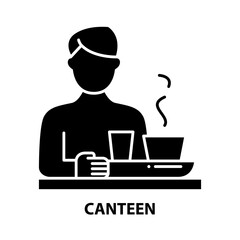 canteen icon, black vector sign with editable strokes, concept illustration