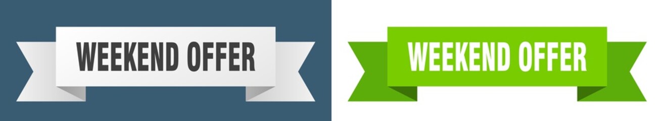 weekend offer ribbon. weekend offer isolated paper sign. banner