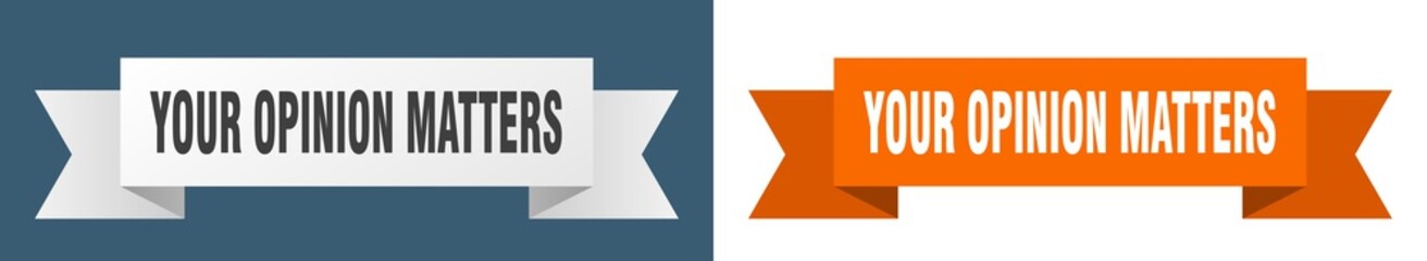 your opinion matters ribbon. your opinion matters isolated paper sign. banner