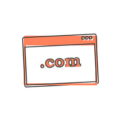 Vector browser window icon on cartoon style on white isolated background.