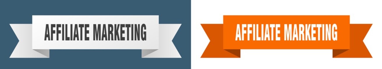 affiliate marketing ribbon. affiliate marketing isolated paper sign. banner