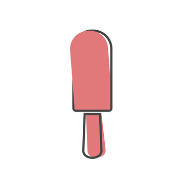 Vector image of a popsicle on a stick cartoon style on white isolated background.