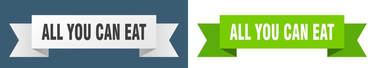 all you can eat ribbon. all you can eat isolated paper sign. banner