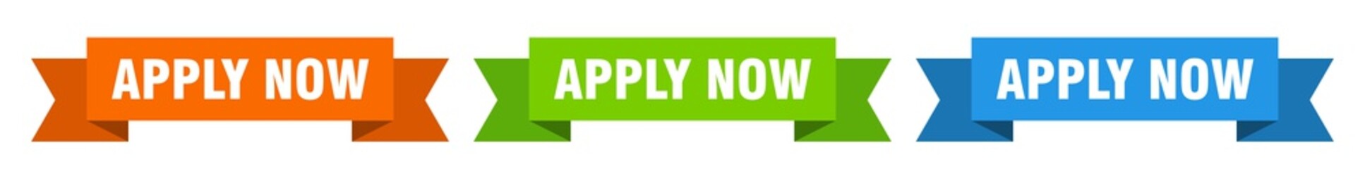 apply now ribbon. apply now isolated paper sign. banner