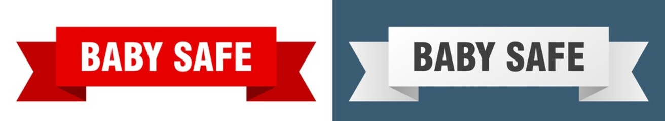 baby safe ribbon. baby safe isolated paper sign. banner