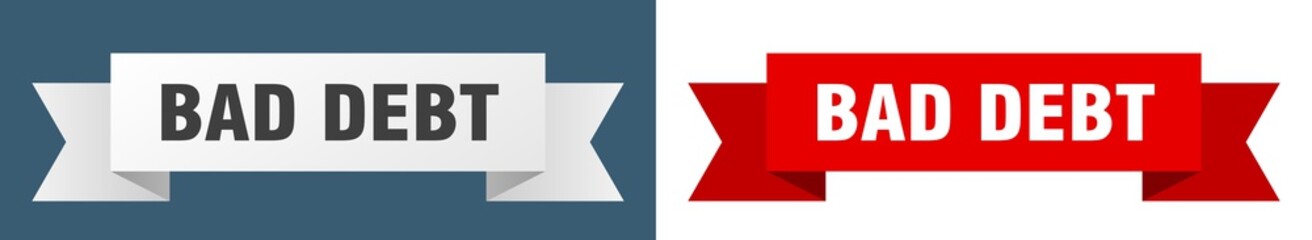 bad debt ribbon. bad debt isolated paper sign. banner