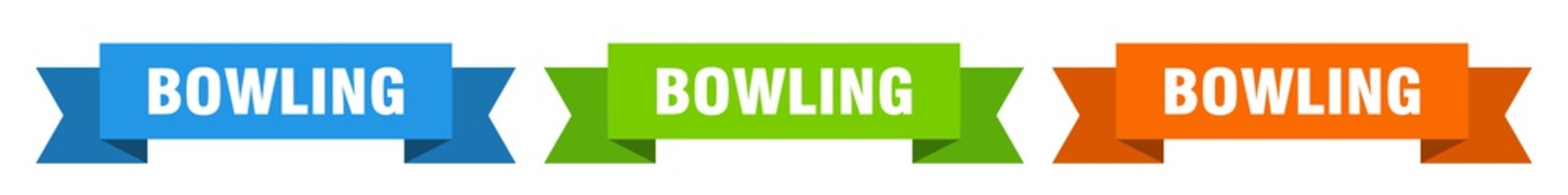 bowling ribbon. bowling isolated paper sign. banner