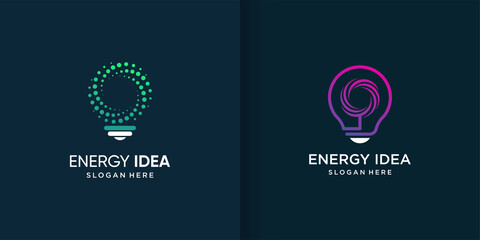 Fototapeta na wymiar Energy idea logo template with diferent element concept Premium Vector