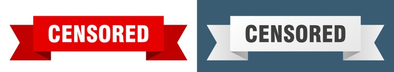 censored ribbon. censored isolated paper sign. banner