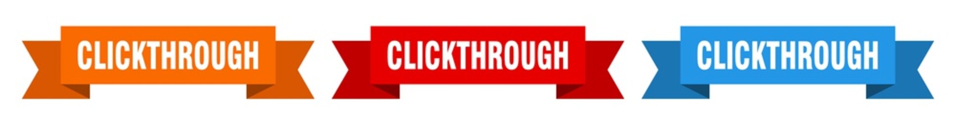 clickthrough ribbon. clickthrough isolated paper sign. banner