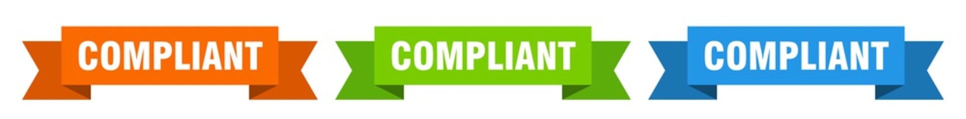 compliant ribbon. compliant isolated paper sign. banner