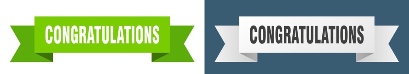 congratulations ribbon. congratulations isolated paper sign. banner