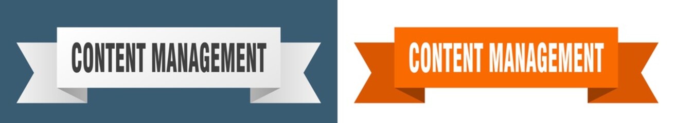 content management ribbon. content management isolated paper sign. banner