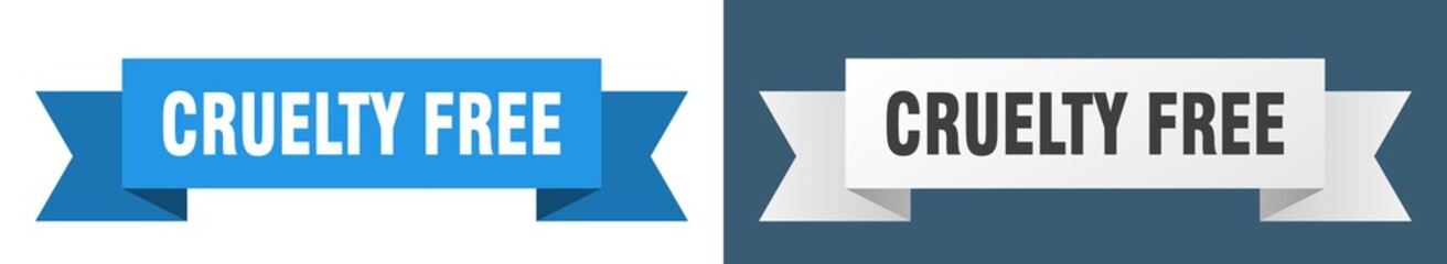 cruelty free ribbon. cruelty free isolated paper sign. banner