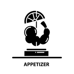 appetizer icon, black vector sign with editable strokes, concept illustration