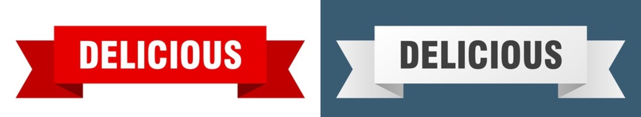 delicious ribbon. delicious isolated paper sign. banner