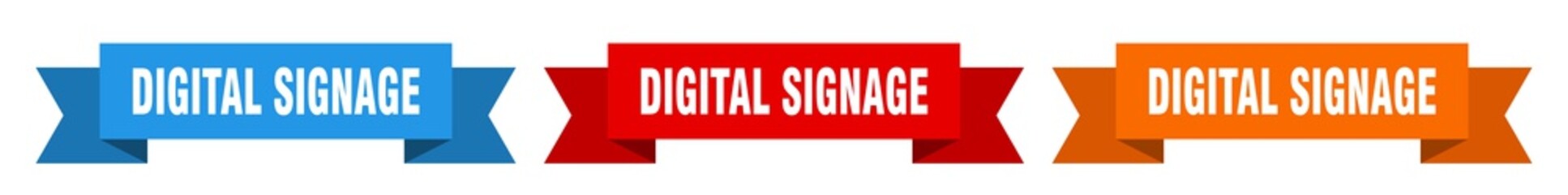 digital signage ribbon. digital signage isolated paper sign. banner