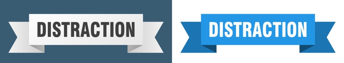 distraction ribbon. distraction isolated paper sign. banner