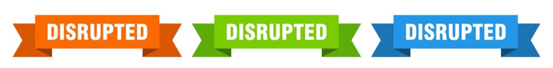 disrupted ribbon. disrupted isolated paper sign. banner