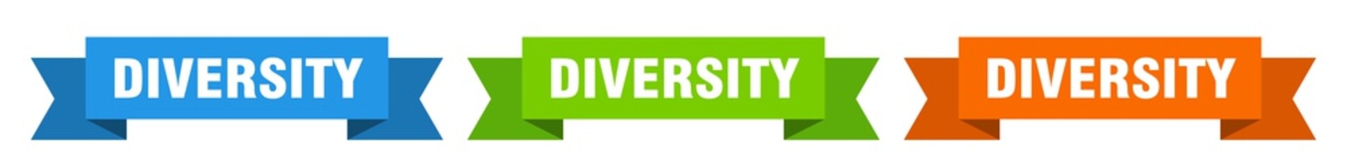 diversity ribbon. diversity isolated paper sign. banner