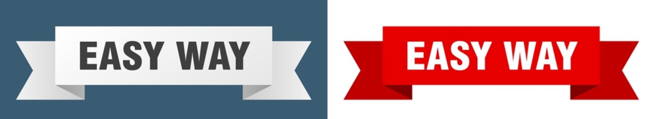 easy way ribbon. easy way isolated paper sign. banner