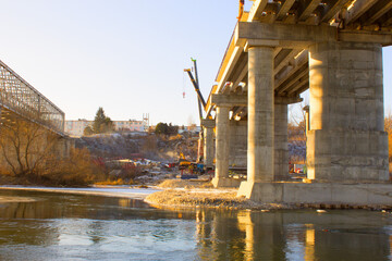 repair of an old road bridge 
