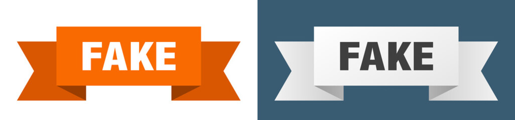 fake ribbon. fake isolated paper sign. banner