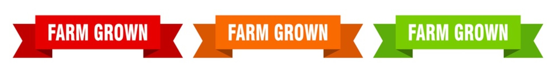 farm grown ribbon. farm grown isolated paper sign. banner