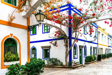 Charming floral streets of Puerto de Mogan in Gran Canaria (Grand Canary), Canary islands