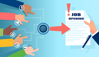 Vector of a group of people applying to a job opening