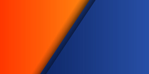 High contrast blue and orange white glossy stripes. Abstract tech graphic banner design. Vector corporate background