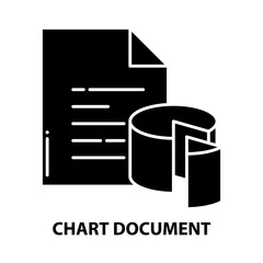 chart document icon, black vector sign with editable strokes, concept illustration
