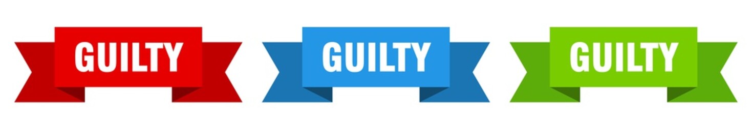 guilty ribbon. guilty isolated paper sign. banner