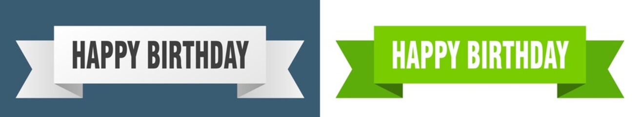 happy birthday ribbon. happy birthday isolated paper sign. banner