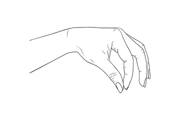 Female hand holding forefinger and thumb together. JPG