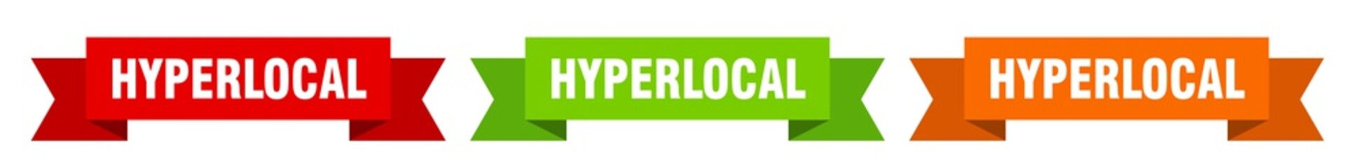 hyperlocal ribbon. hyperlocal isolated paper sign. banner