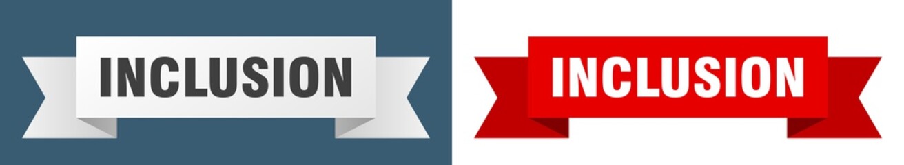 inclusion ribbon. inclusion isolated paper sign. banner