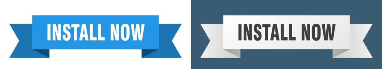 install now ribbon. install now isolated paper sign. banner