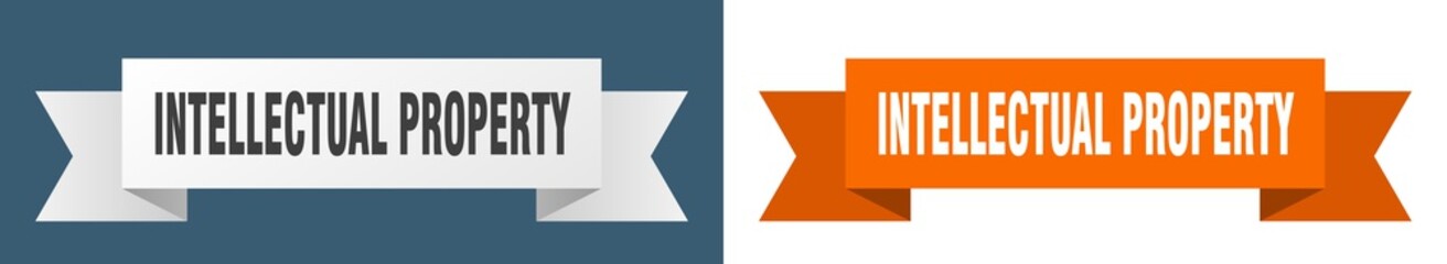 intellectual property ribbon. intellectual property isolated paper sign. banner