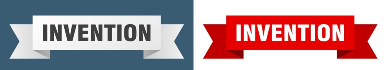 invention ribbon. invention isolated paper sign. banner