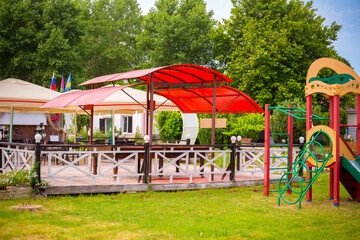 Small summer pavilion for catering and entertainment