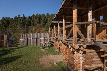 Medieval wooden fortress in Tustan