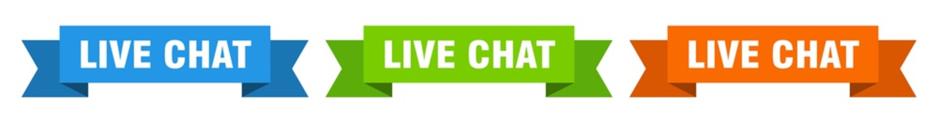 live chat ribbon. live chat isolated paper sign. banner