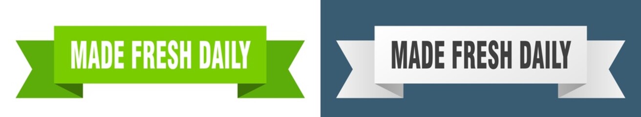 made fresh daily ribbon. made fresh daily isolated paper sign. banner