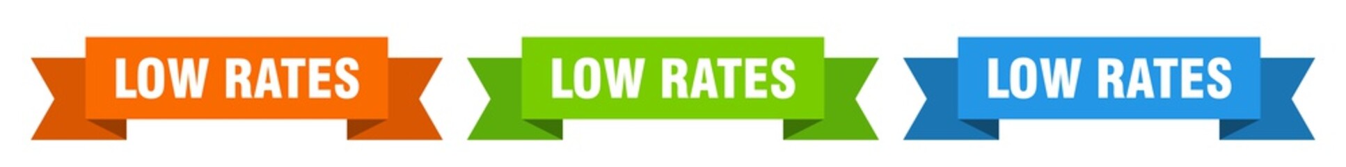low rates ribbon. low rates isolated paper sign. banner